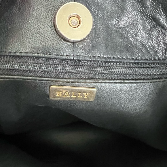 Bally Black Leather Tote Handbag Authentic - Picture 9 of 12
